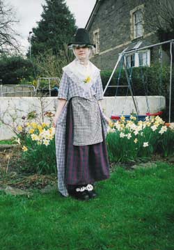 Emily Wright dressed in the traditional Welsh costume (Abergavenny, Wales)