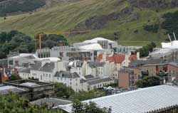 The new Scottish Parliament building at Holyrood, formally opened on Saturday 9 October 2004.
