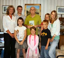 David A Wright with his family presenting his new book, ‘Cheshire Tales’ 